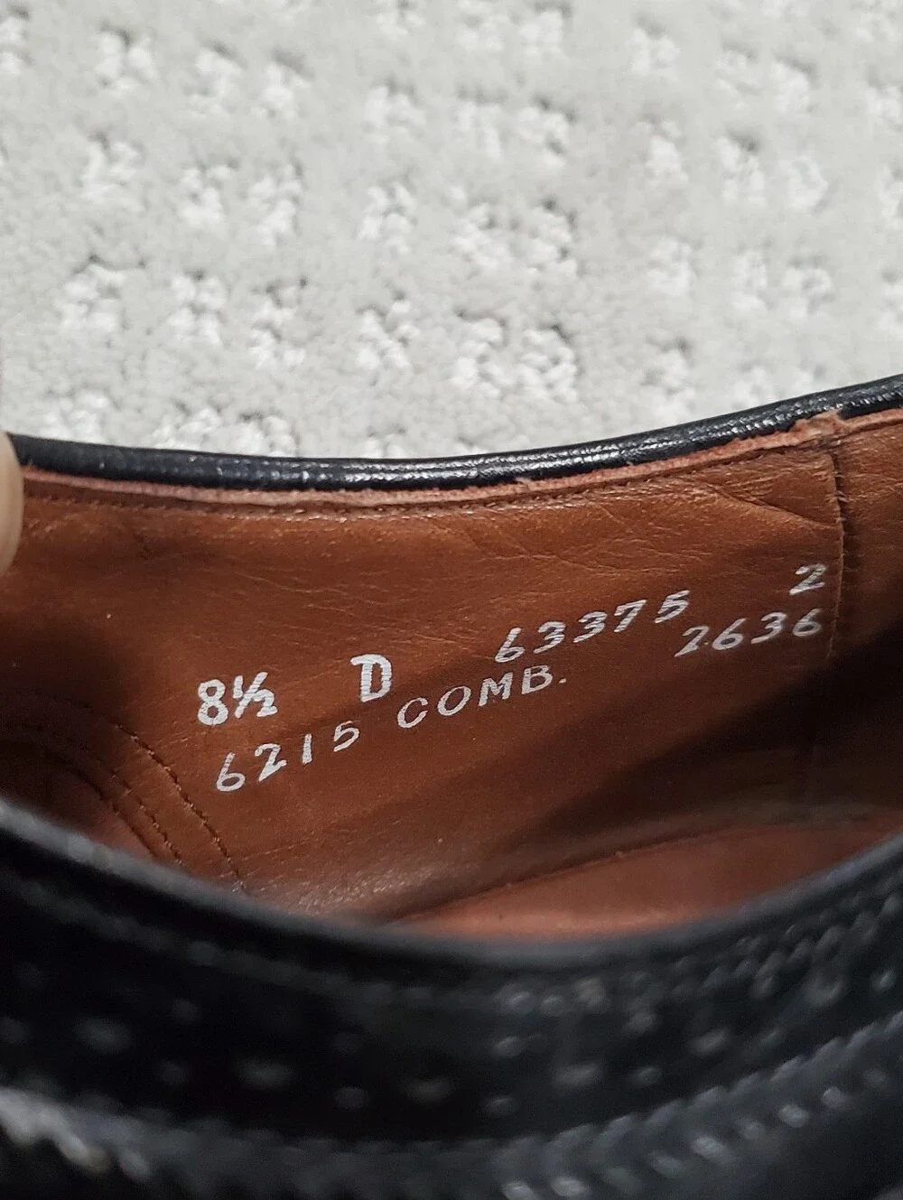 Allen Edmonds McAllister Black Leather Wingtip Oxford Shoes Men Size 8.5 D USA